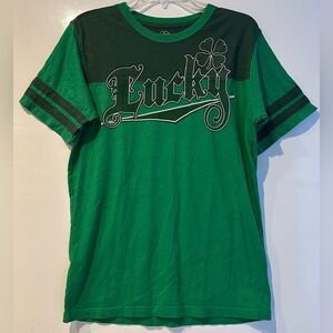 Lucky Men’s T-shirt Small light & dark green short sleeves round neck